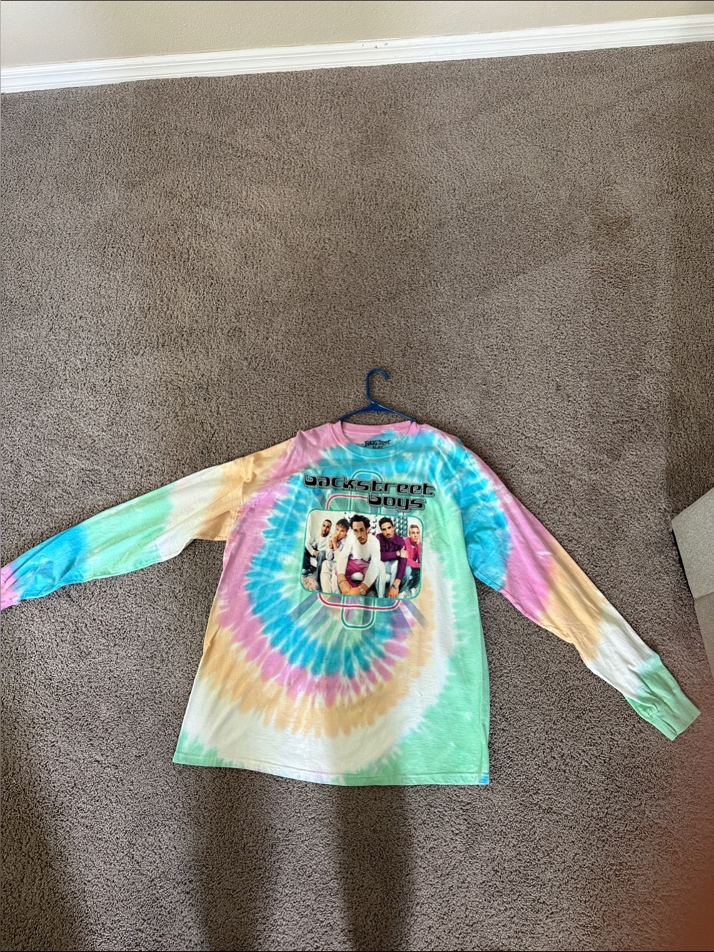 Backstreet Boys Fan Tie-Dye Long Sleeve Graphic Tee - Multicolor